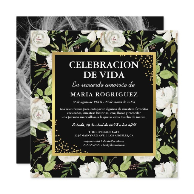 Spanish Memorial Service | Espanol Photo Funeral Invitation