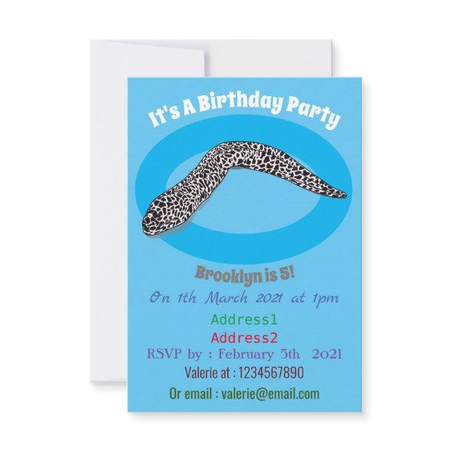 Spotted Moray Eel Cartoon Illustration Invitation