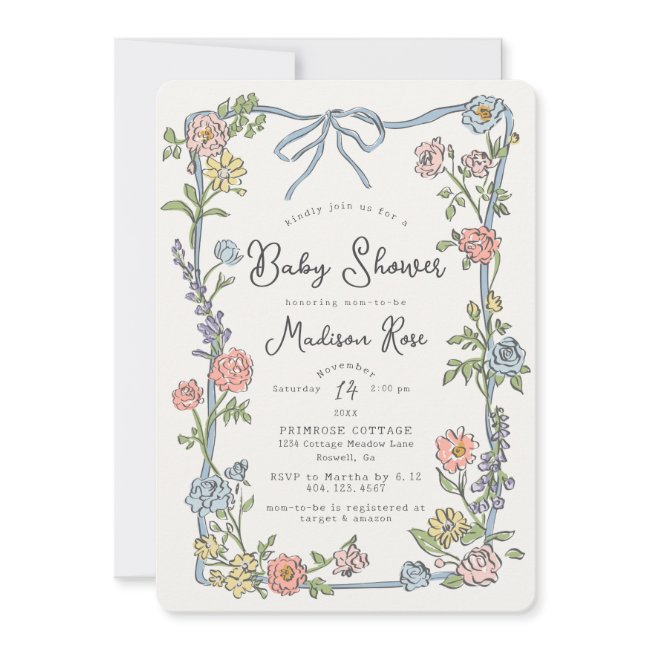 Spring Garden Party Pastel Floral Baby Shower