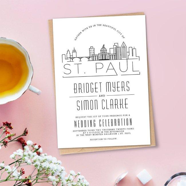St. Paul Wedding | Stylized Skyline Invitation