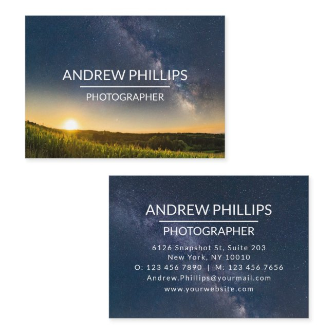 Starry Milky Way Silhouette Sunrise Custom Business Invitations