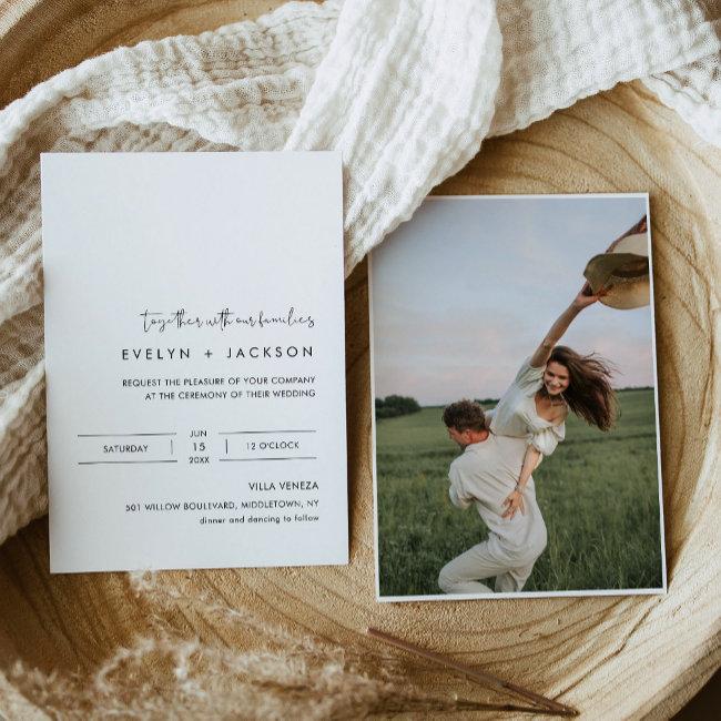 Stella Minimalist Wedding Invitation With Photo