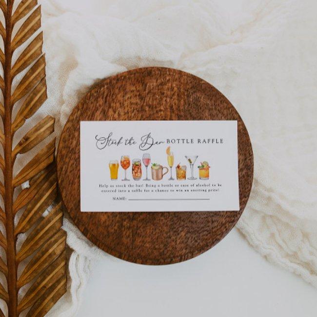Stock The Bar Couples Shower Bottle Raffle Ticket Enclosure Invitations
