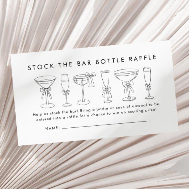 Stock The Bar Couples Shower Bottle Raffle Ticket Enclosure Invitations