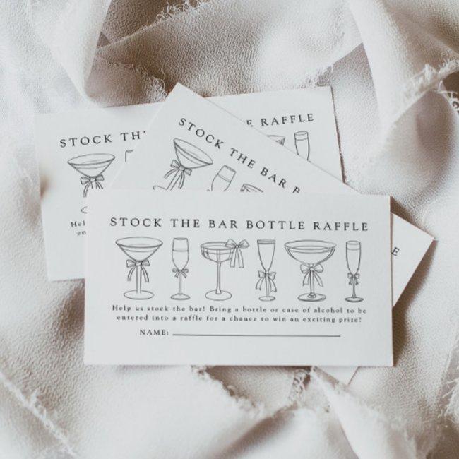 Stock The Bar Couples Shower Bottle Raffle Ticket Enclosure Invitations