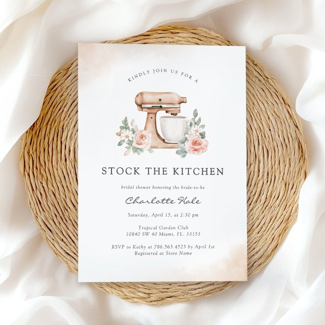 Stock The Kitchen Elegant Bridal Shower Invitation