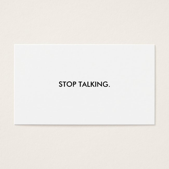 Stop Talking Business Invitations