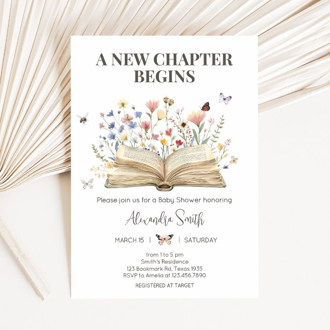 Storybook New Chapter Begins Baby Shower Invitation