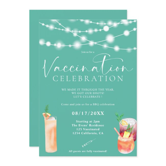 String Lights Cocktails Vaccination Celebration Invitation