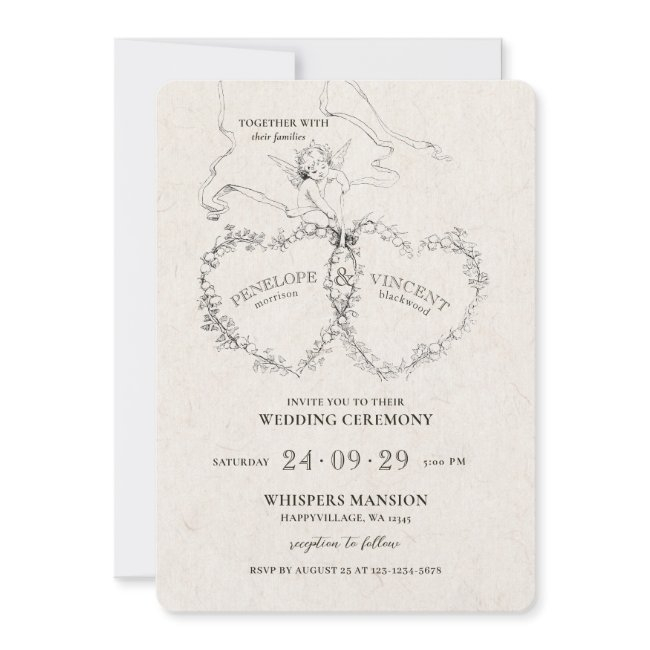 Struck By Cupid's Arrow Wedding Invitation