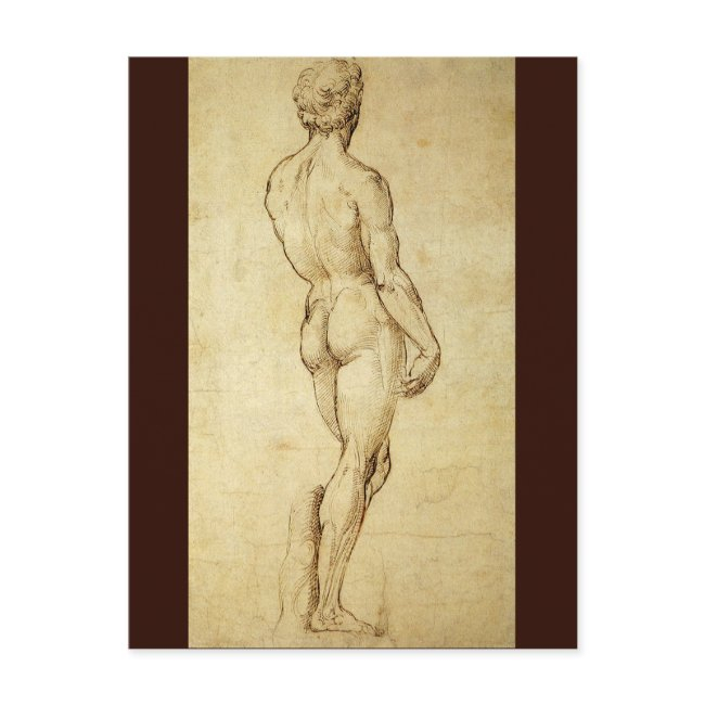 Study Of Michelangelo's David Statue By Raphael Postinvitations
