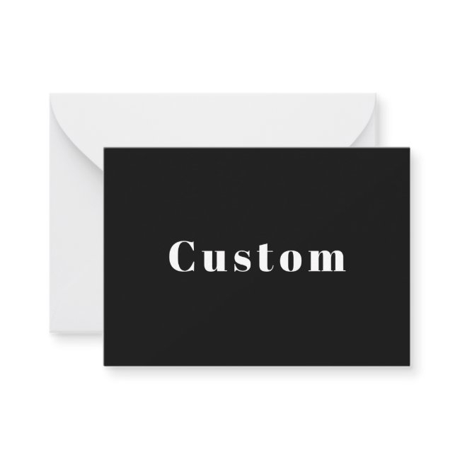 Stylish Custom Name Or Other Text | Black & White Note Invitations