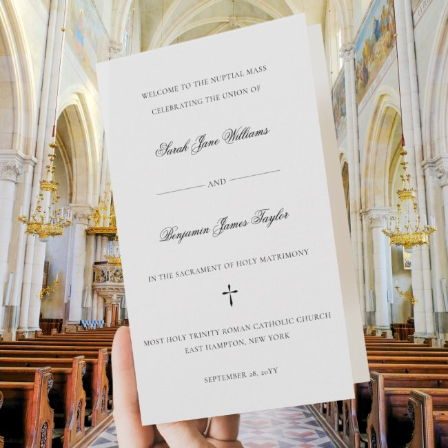 Stylish Full Mass Folded Catholic Wedding Program