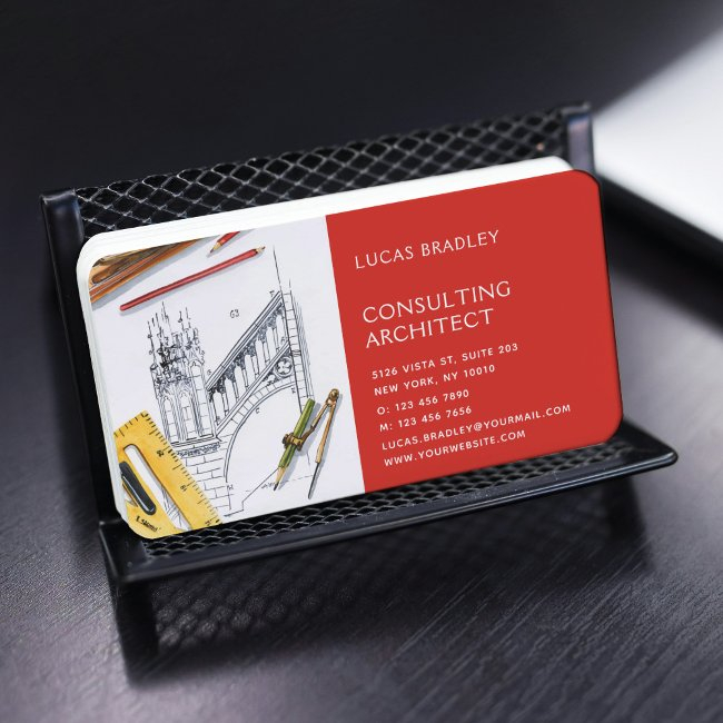 Stylish Modern Architect Engineering Construction Business Invitations
