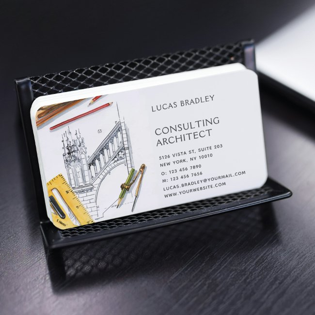 Stylish Modern Architect Engineering Construction Business Invitations