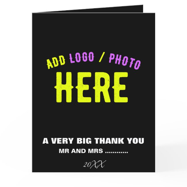 Stylish Modern Customizable Black Verified Branded Thank You Invitations