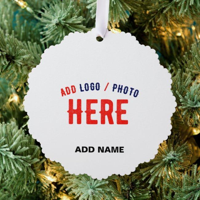 Stylish Modern Customizable White Verified Branded Ornament Invitations