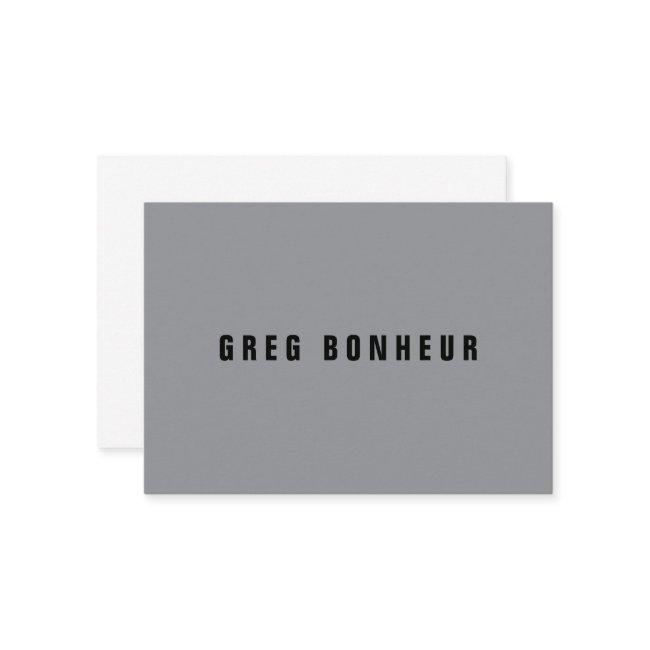 Stylish Modern Looking Name | Gray & Black Enclosure Invitations