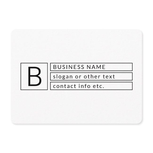 Stylish Monogram & Business Name (or Other Text) Enclosure Invitations