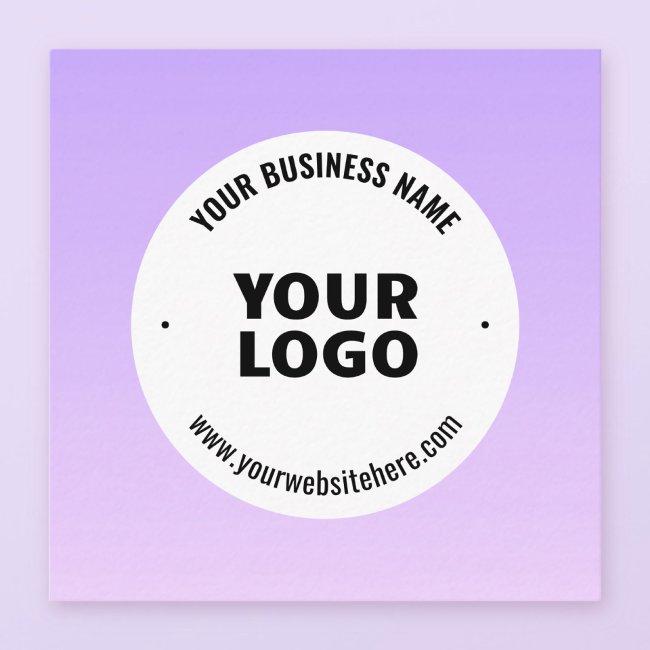 Subtle Light Purple Ombre & Your Business Logo Enclosure Invitations