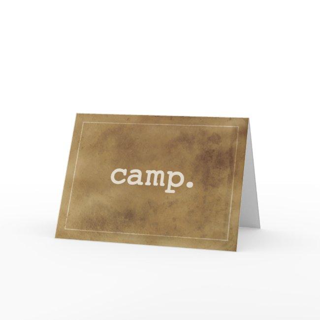 Summer Camp Definition Of Good Time Simple Brown Invitations
