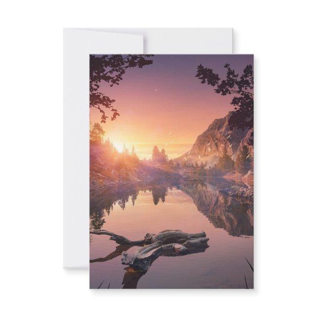 Sunrise Reflection On Water Invitation