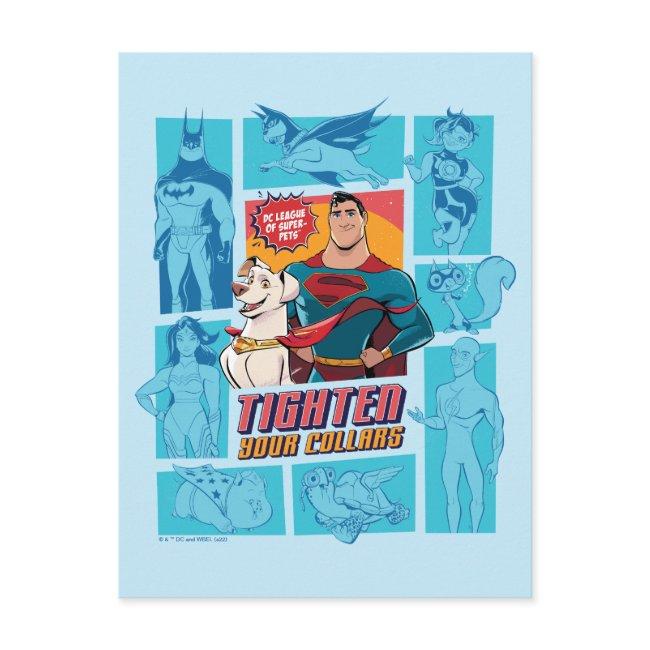 Super-pets & Justice League - Tighten Your Collars Postinvitations
