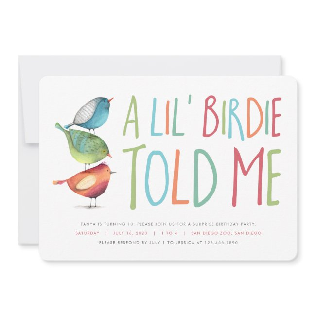 Surprise Birdie Birthday Party Invitation