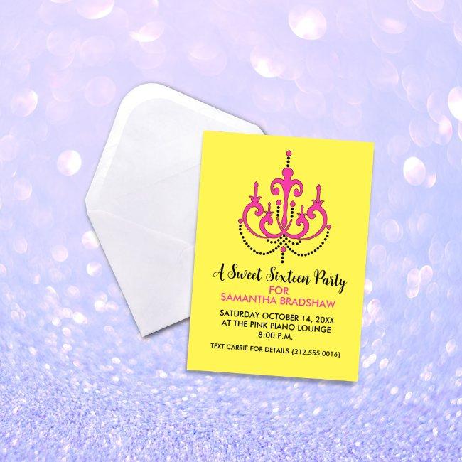 Sweet 16 Birthday Party Invitations (yellow)