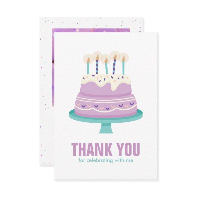 Sweet Birthday Cake Kids Party Thank You Invitations