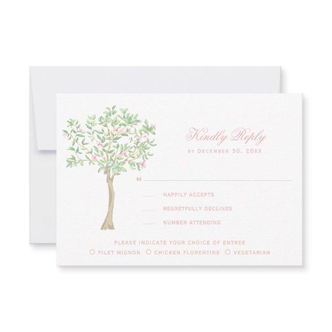 Sweet Crest W/ Blush Pink Green Bows Thank You Invitations