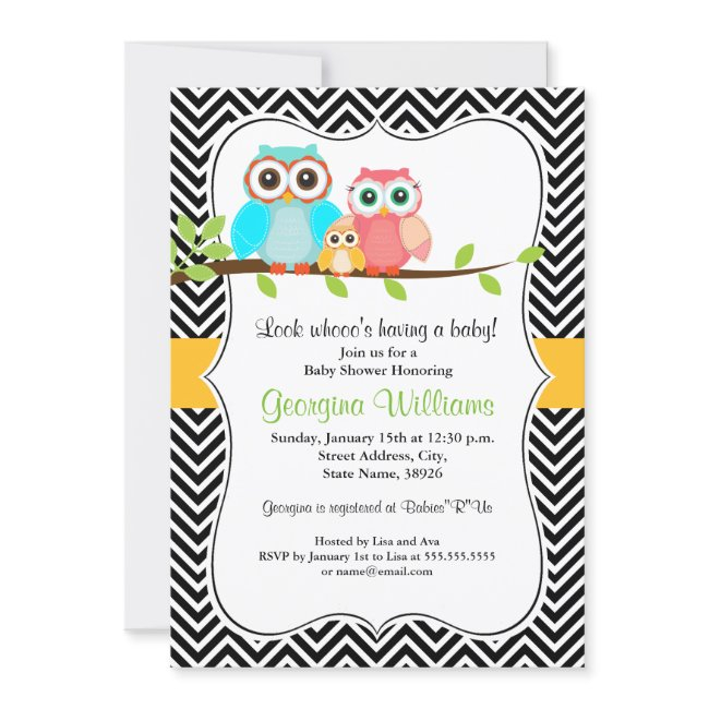 Sweet Owl Baby Shower Invite / Boy