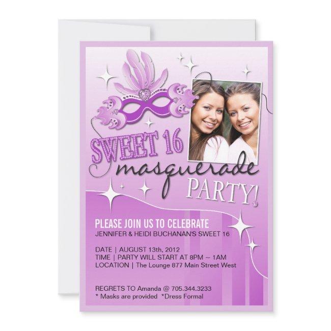 Sweet Sixteen Masquerade Invitation