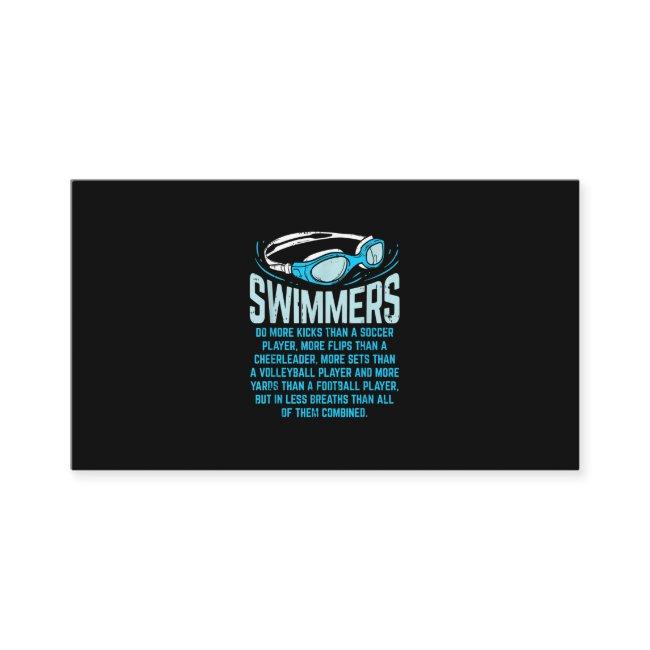 Swimmers Do More Kicks I Funny Gift Swimming Lover Enclosure Invitations