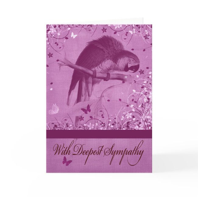 Sympathy, Loss Of Parrot Greeting Invitations