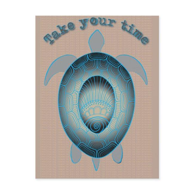 Take Your Time Sea Turtle Inspirational Quote Postinvitations