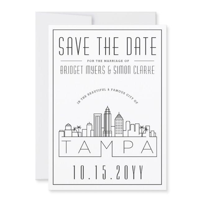 Tampa, Fl Wedding | Stylized Skyline Save The Date Invitation