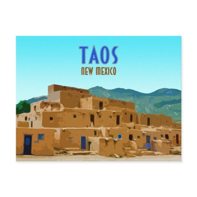 Taos Pueblos New Mexico Vintage Postinvitations