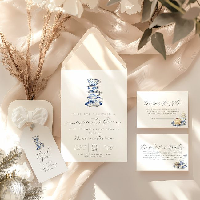 Tea With The Mom To Be Baby Shower Invitation