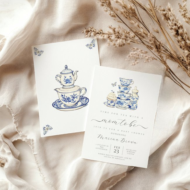 Tea With The Mom To Be Baby Shower Invitation