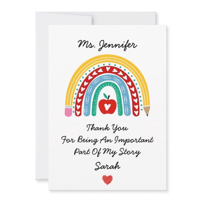 Teacher Appreciation With Thank You Message Custom Holiday Invitations