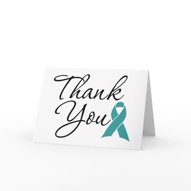 Teal Awareness Ribbon Thank You Invitations