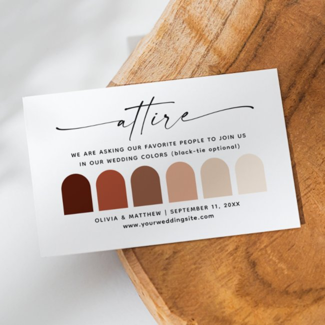 Terracotta Fall Wedding Attire Dress Code Palette Enclosure Invitations