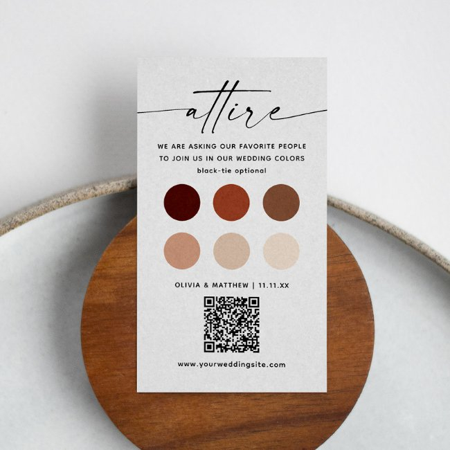Terracotta Wedding Guest Attire + Qr | Dress Code Enclosure Invitations