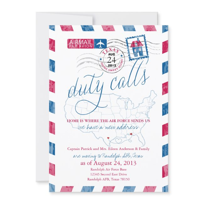 Texas Airmail Military Moving Announcement