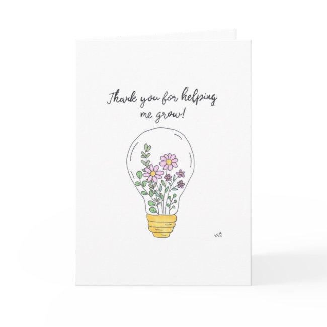 Thank You For Helping Me Grow Lightbulb Invitations