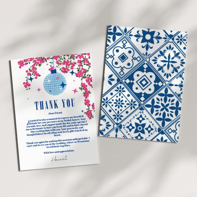 Thank You Greek Bougainvillea Bridal Shower Invitations