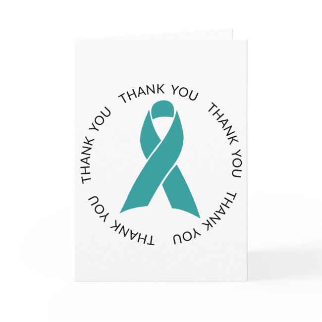 Thank You Teal Awareness Ribbon Invitations
