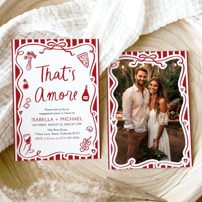 That's Amore Whimsical Italian Engagement Party Invitation