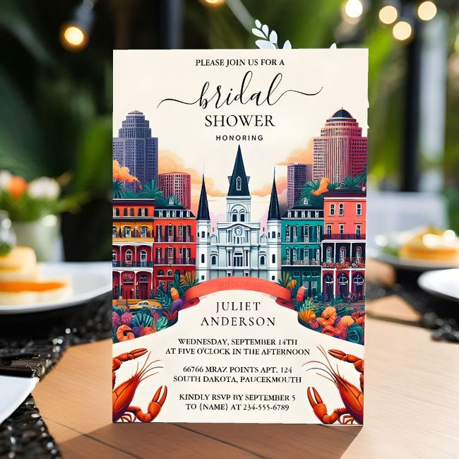 The Beach Ocean Summer New Orleans Bridal Shower Invitation